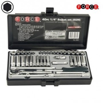 Force 1/4 inch S&M Ratel/Doppenset 40-delig 2402