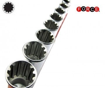 Force 1/4 inch Spline doppenset kort 14-delig 2144Q